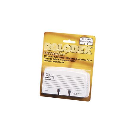 Rolodex Card File Refills Ruled 2 14 x 4 White Pack Of 100 - Office Depot