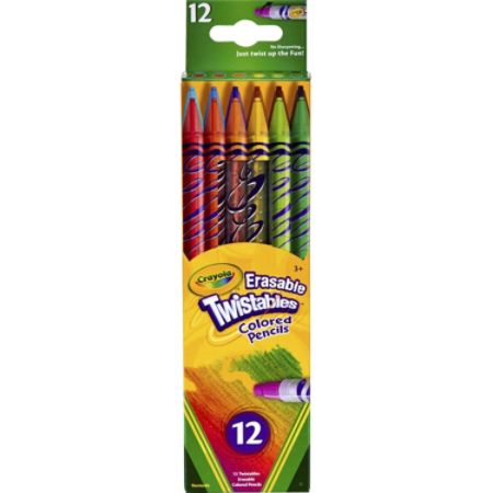 Crayola Twistables Erasable Color Pencils Assorted Colors Set Of 12 by ...