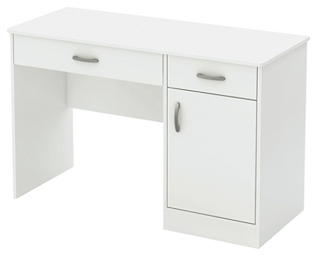 South Shore Axess Small Desk With Storage Pure White Office Depot
