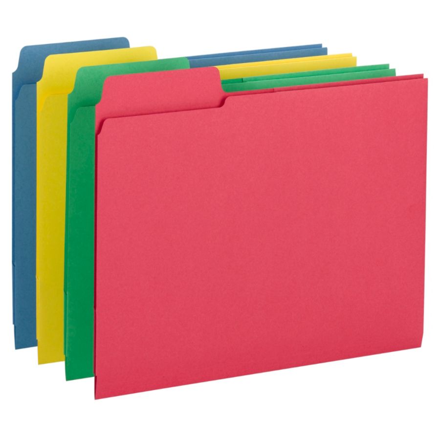 Case of 500 Letter Size Smead Interior File Folder 1/3 cut tab Multi-Color