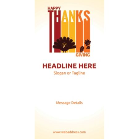 Custom Vertical Display Banner Happy Thanksgiving Office Depot
