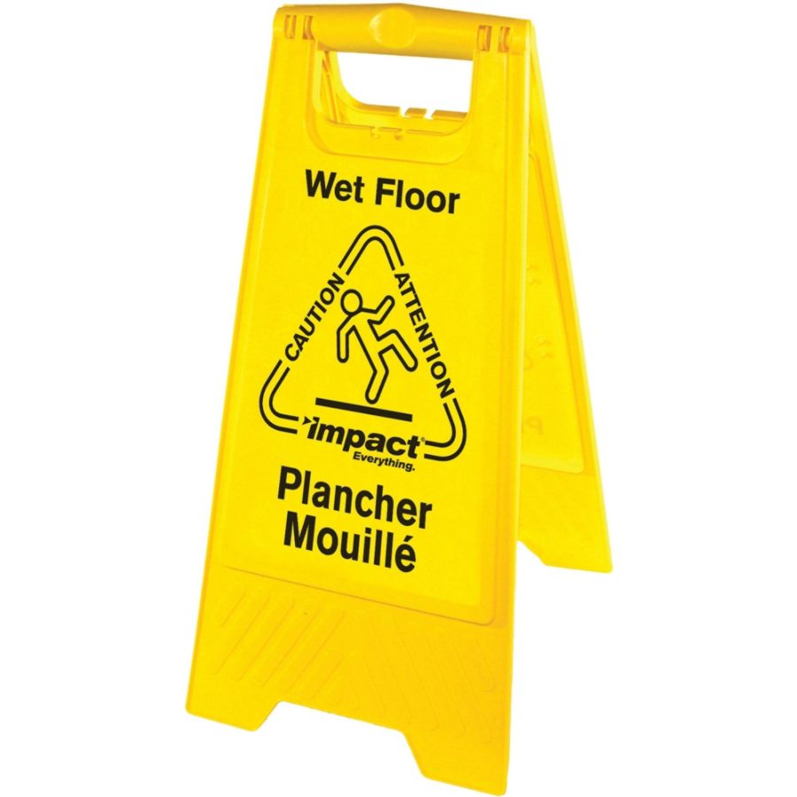 Wet Floor Sign Englishspanish Yellowblack Office Depot