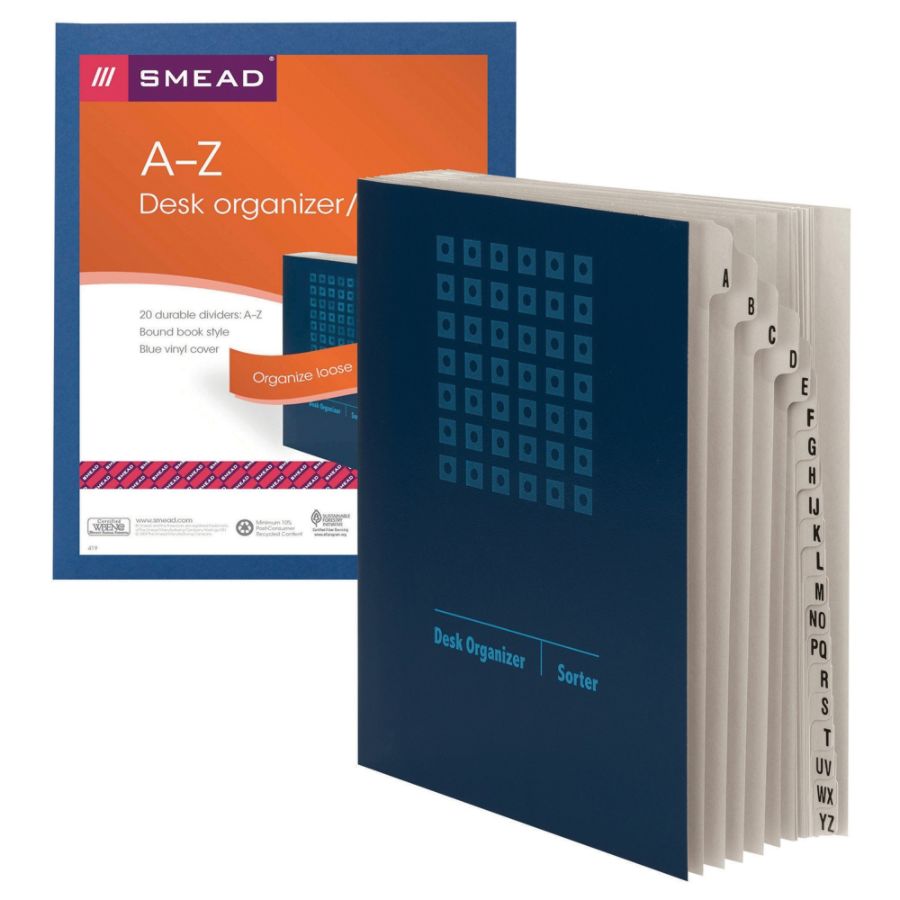 Smead® Desk File/Sorter, AZ, Letter Size, 35 Recycled, Blue/Gray 86486892827 eBay