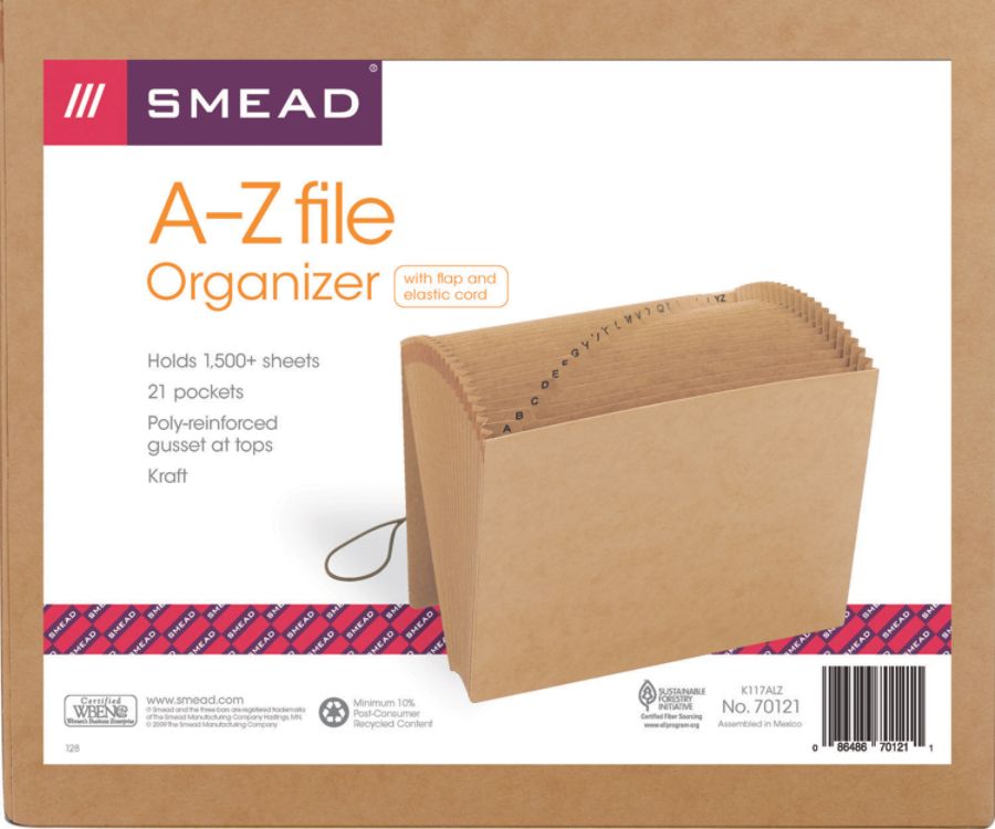 Smead Recycled Kraft Expanding File With Flap A Z Letter Size