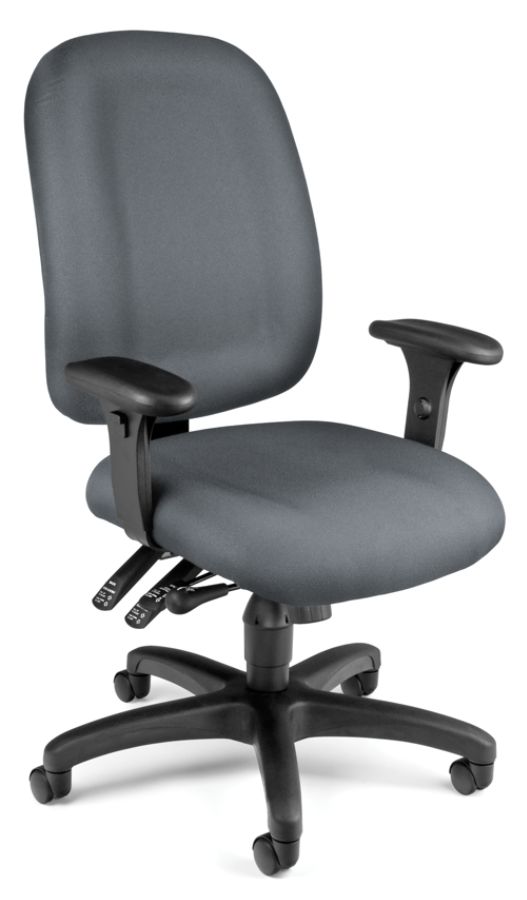 OFM Ergonomic Mid Back Task Chair GrayBlack Office Depot   215309 P