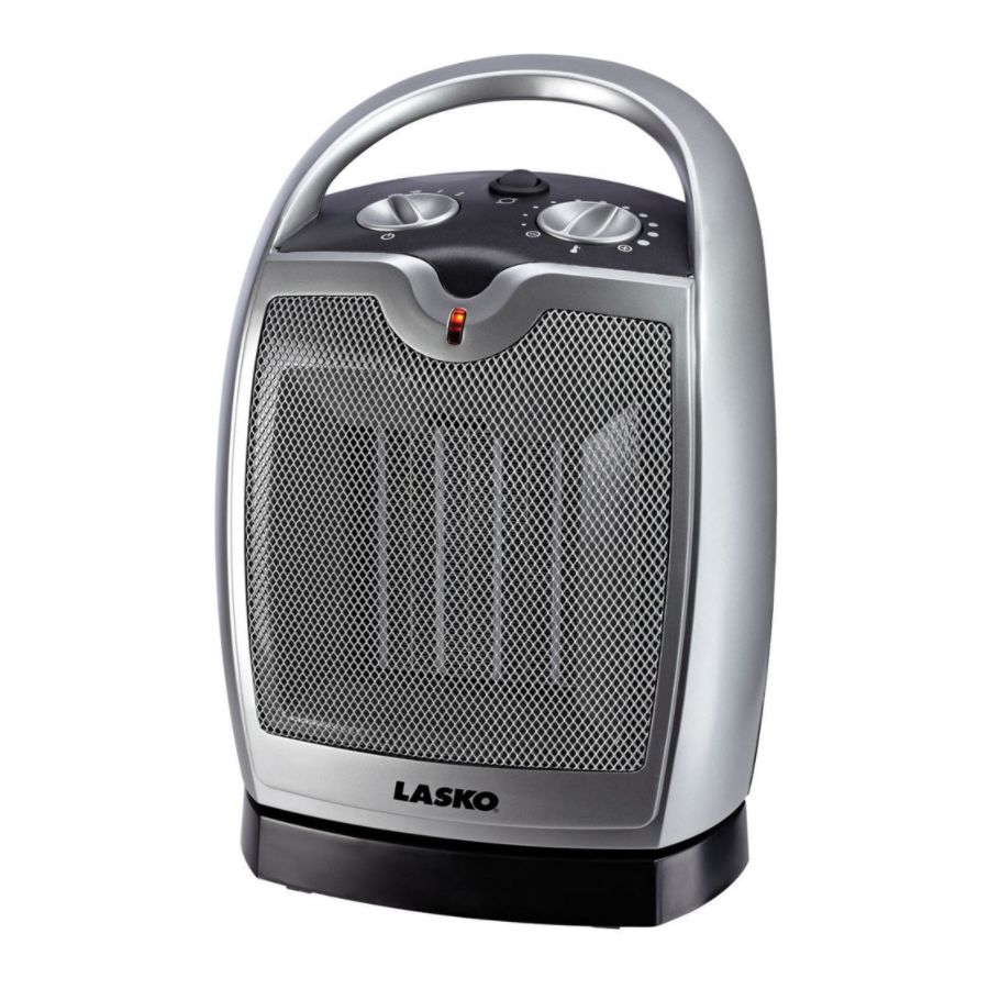 Lasko Oscillating Ceramic Heater Silver Zerbee