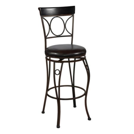 Linon Home Decor Products Circles Back Counter Stool 24 BrownBlack