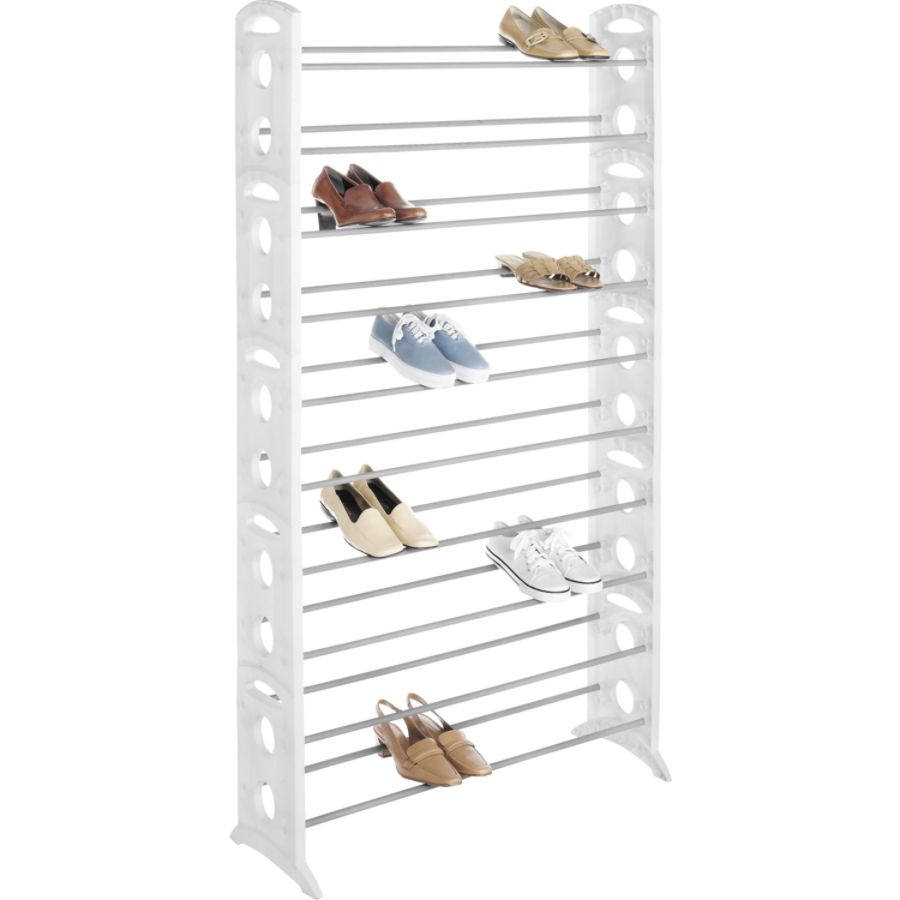 Whitmor White Expandable & Stackable Shoe Rack