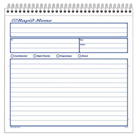 Adams Rapid Memo Book 8 12 x 8 14 25 Sheets by Office Depot &amp; OfficeMax