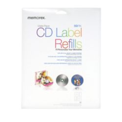 Memorex InkjetLaser CDDVD Ultra White Matte Labels 32020412 4 12 Diameter Pack Of 50 by Office ...