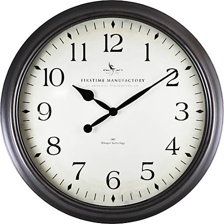 FirsTime® Avery Round Wall Clock, 20", Black/Oil-Rubbed Bronze