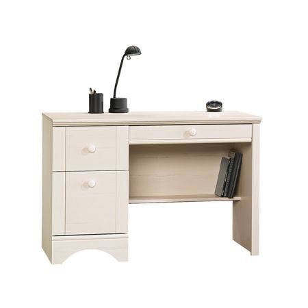 Sauder Harbor View Wood Computer Desk Antiqued White ...