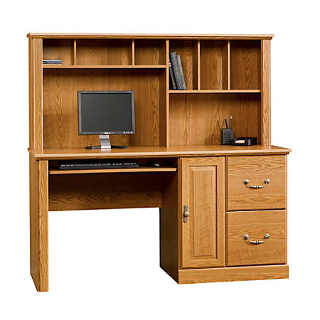 Sauder Orchard Hills Computer Desk With Hutch 58 34 Carolina Oak