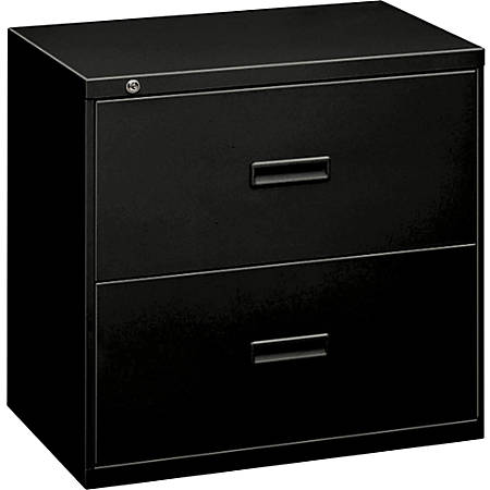 Hon 18 W Lateral 2 Drawer File Cabinet Metal Black Office Depot