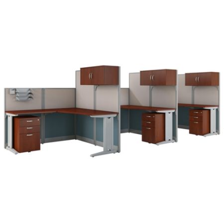Bush Business Furniture Office In An Hour 3 Person L Shaped