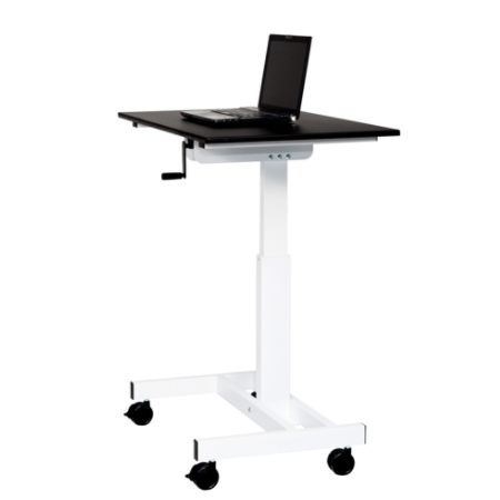 Luxor Single Column Crank Adjustable Stand Up Desk Blacksilver