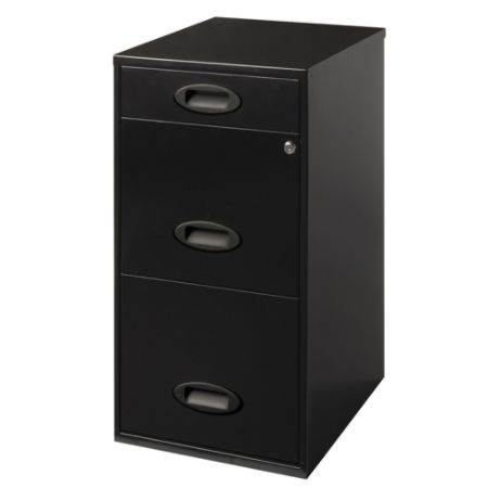 Realspace Soho 18 3 Drawer File Black Office Depot