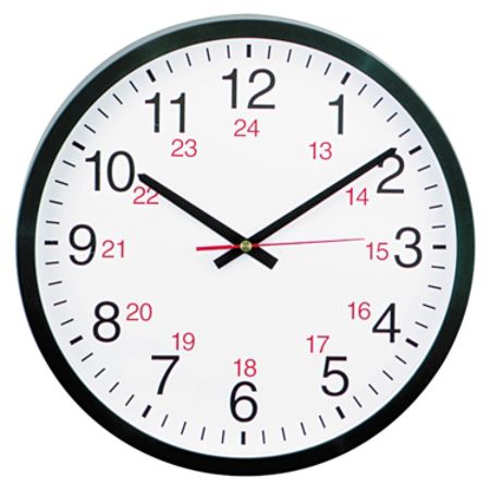 Universal 24 Hour Round Wall Clock 12 58 Black - Office Depot