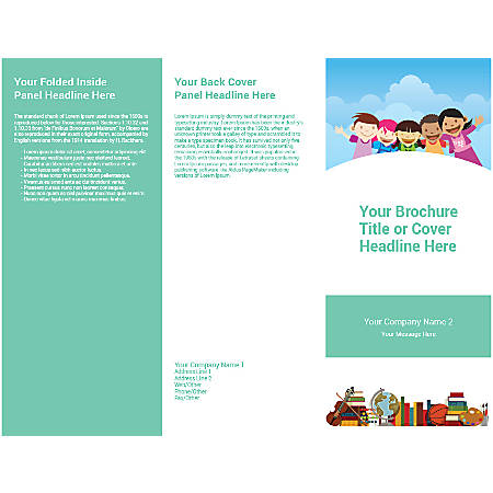 trifold customizable brochure children books officedepot
