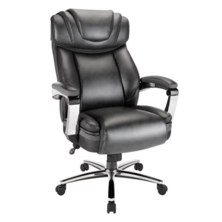 Realspace Axton Leather High Back Big Tall Chair Dark Gray Item 248897