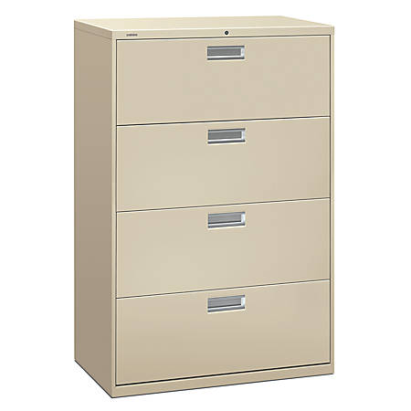 Hon Brigade 600 36 W Lateral 4 Drawer File Cabinet Metal Putty