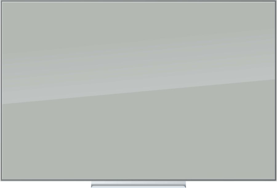 U Brands 36"x24" Floating Glass Dry Erase Board Gray Surface Frameless