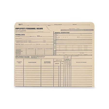 Quality Park Top Tab Employees Personnel Record Files 9 12 x 11 34 ...