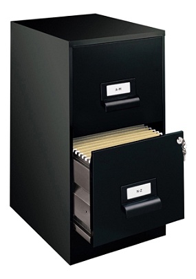 Realspace 18 D 2 Drawer Cabinet Black Office Depot