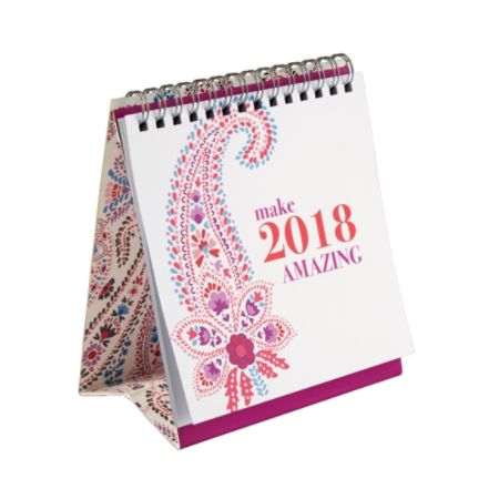 Office Depot Brand Standup Monthly Desk Calendar 5 x 5 Boho Floral