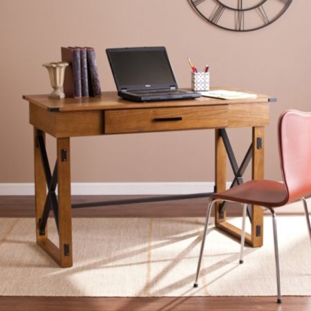 Southern Enterprises Canton Wooden Adjustable Height Desk Glazed