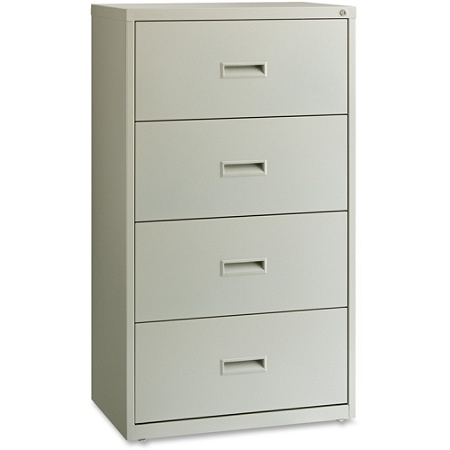 Lorell 30 W Lateral 4 Drawer File Cabinet Metal Light Gray