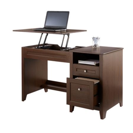 Realspace Lift Top Desk Mocha Office Depot