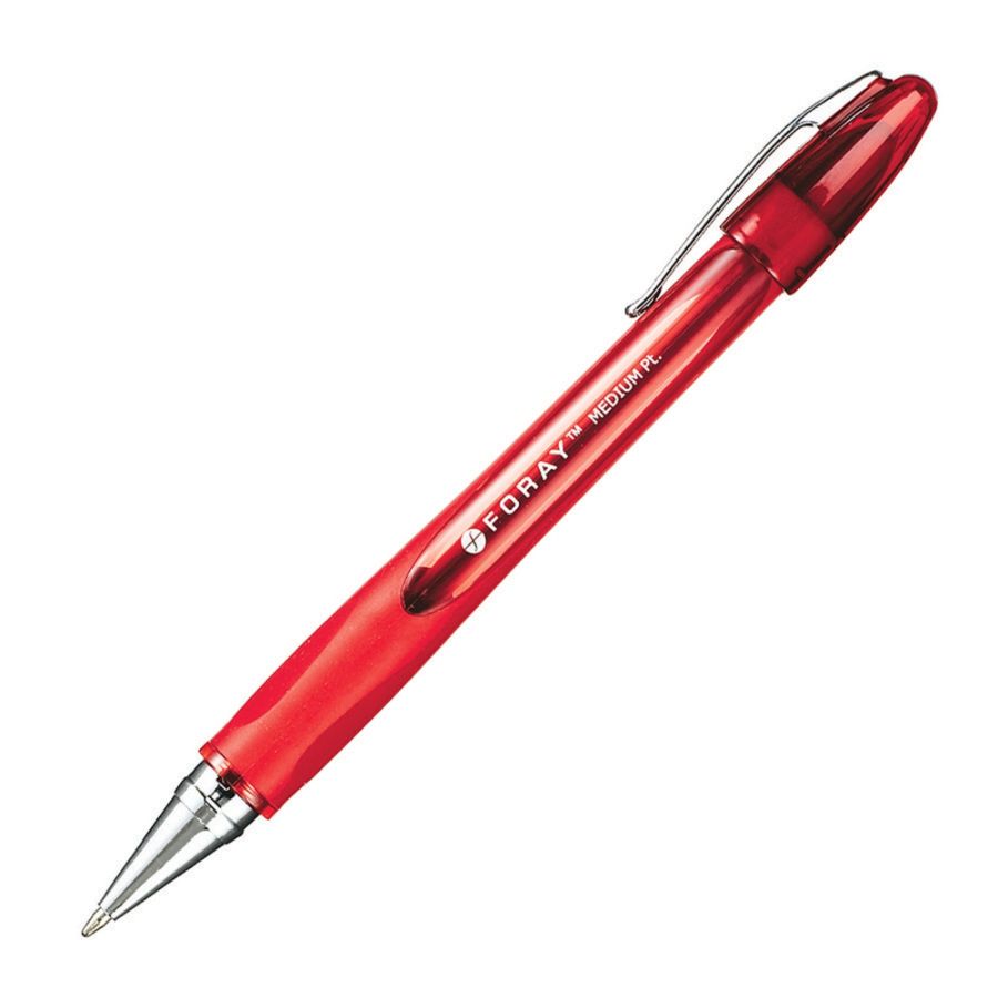 FORAY® Super Comfort Grip Ballpoint Pens With Caps, Medium Point, 1.0
