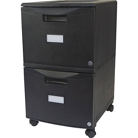 Storex 26 D Vertical 2 Drawer File Cabinet Plastic Black Office