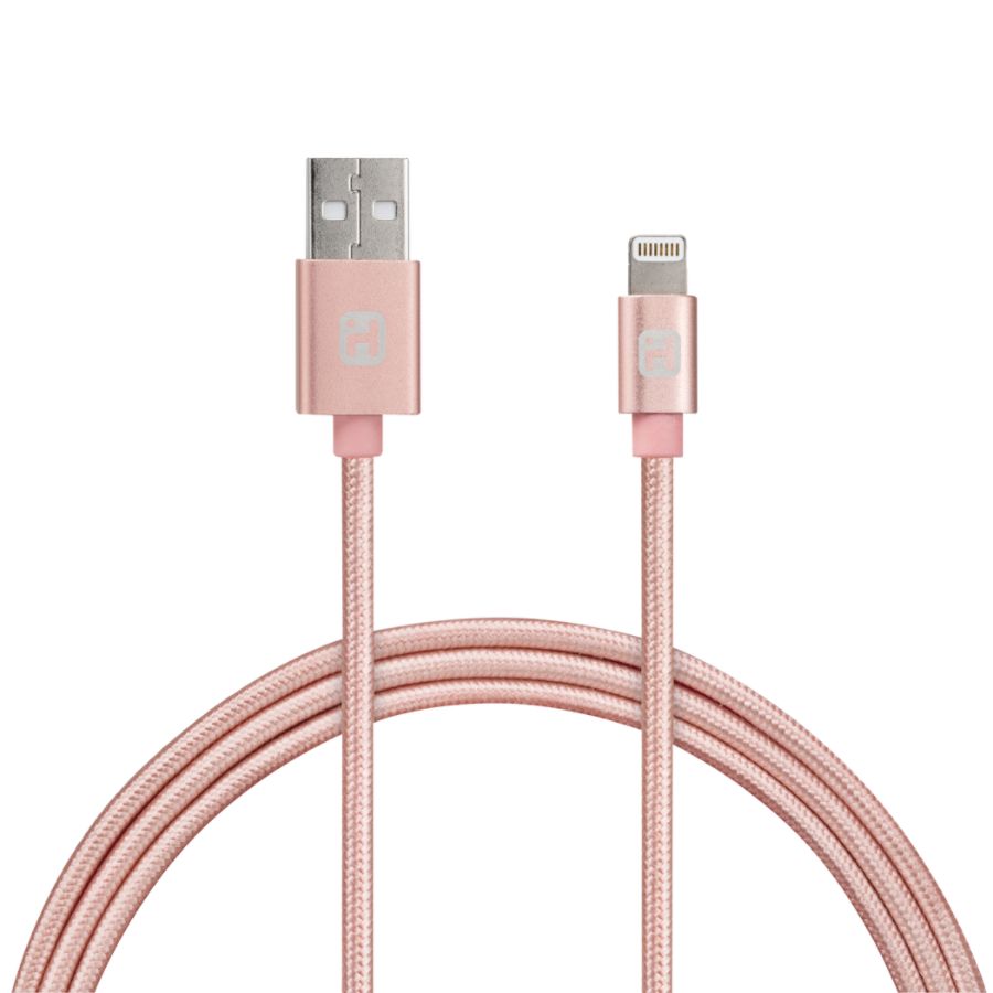 UPC 812350111639 product image for iHome Aluminum Lightning Cable With Nylon Cord, 6', Rose Gold, IH-CT1066AR | upcitemdb.com