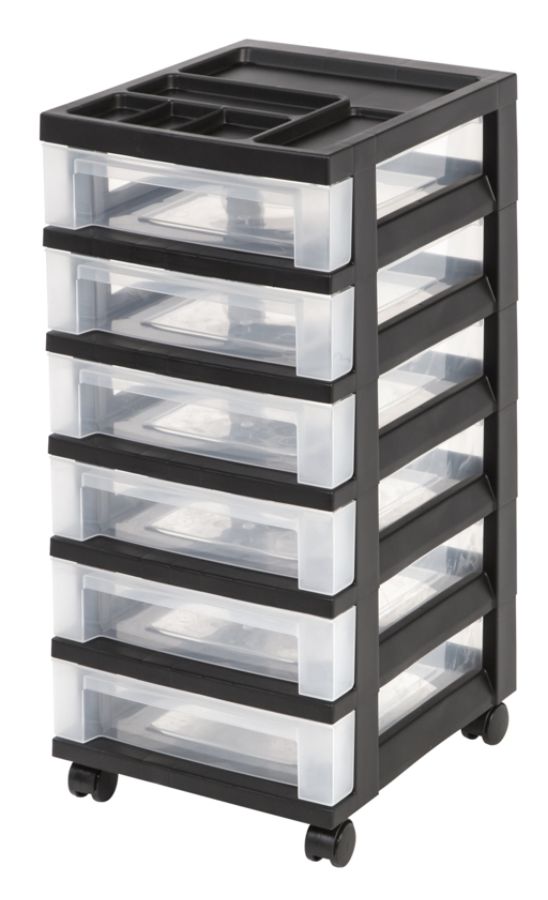 Iris Mini 6 Drawer Rolling Plastic Storage Cart 26 716 H X 12 18 W