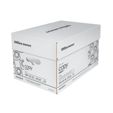Office Depot White Copy Paper Letter Size 8 12 X 11 20 Lb Ream Of 500 Sheets Case Of 10 Reams Item 273646