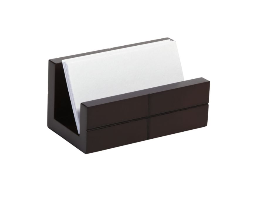 Realspace Wood Collection Business Card Holder Brown - Office Depot