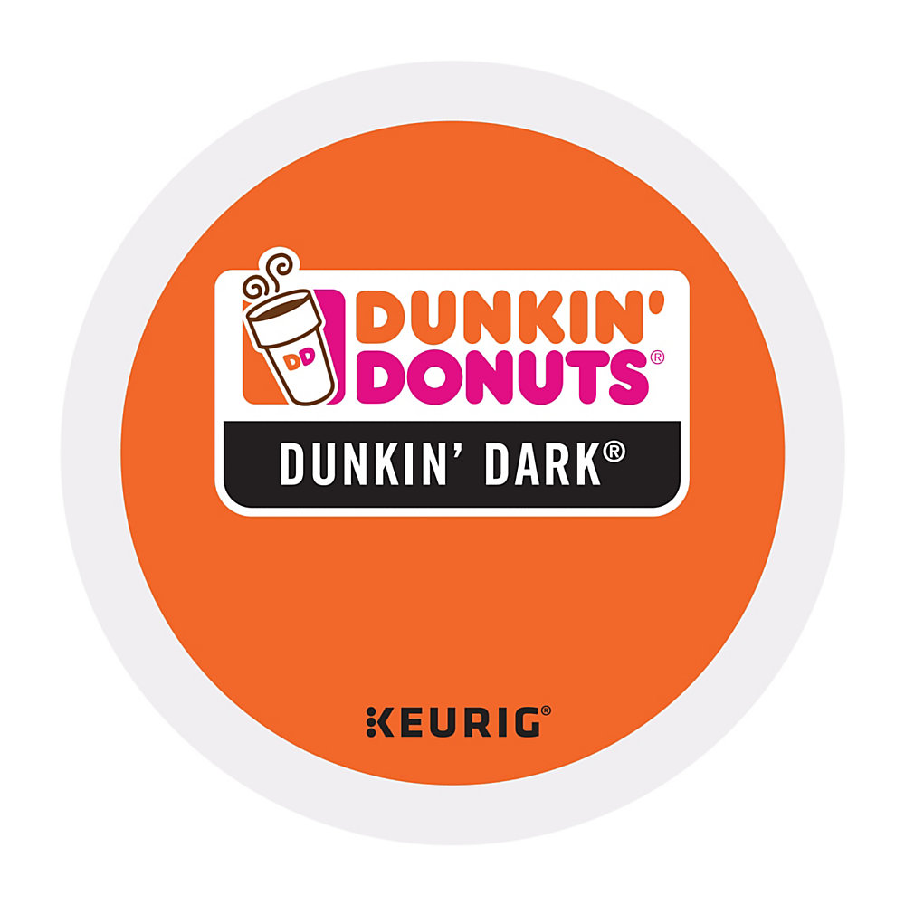 Enjoy a smooth, delicious cup of coffee at the start of a busy day. These Dunkin' Donuts coffee pods let you quickly make a single serving with virtually no fuss or mess. Easy-to-use Dunkin' Donuts coffee K-Cup Pods have just enough beans to create a single delicious cup. Cleans up quickly - just toss the used pod away. Dunkin' Donuts is not affiliated with Keurig or K-Cup. K-Cup is a registered trademark of Keurig Incorporated. Dark roast coffee K-Cup Pods give you the kick you need to make it through the day. Includes a box of 24 dark roast coffee pods.