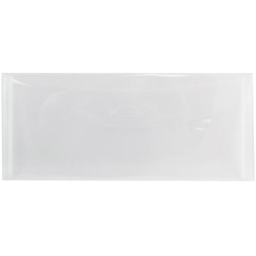 JAM Paper 12pk 4 1/4''"x9 3/4'' Plastic Envelopes with Tuck Flap Closure - Clear