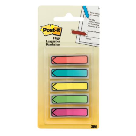 Post it Notes Arrow Flags 1 34 x 12 Assorted Bright Colors Pack Of 100 ...