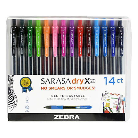 Medium Pt 3 Pens with 3 Packs of Refills 718117767296 Black Gel Ink Zebra Sarasa 0.7mm 
