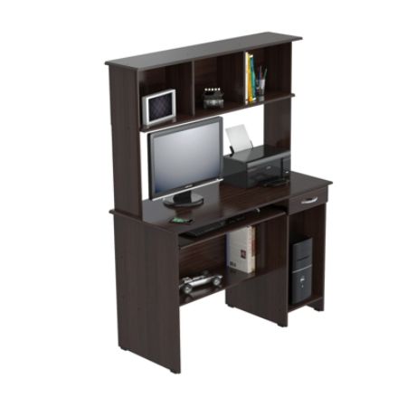 Inval Computer Workcenter With Hutch Espresso Wengue Office Depot