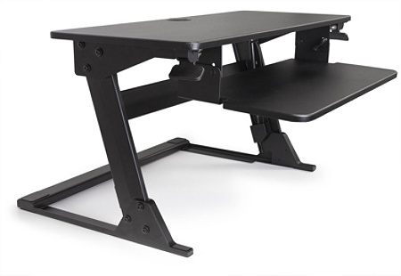 Alba Move Hop Sit To Stand Adjustable Desk Riser Black Office Depot
