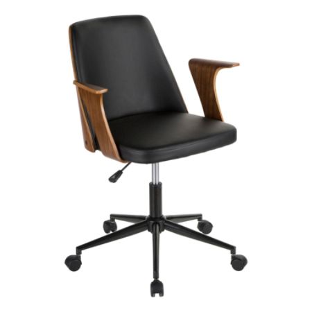 Lumisource Verdana Mid Century Modern Mid Back Chair Blackwalnut