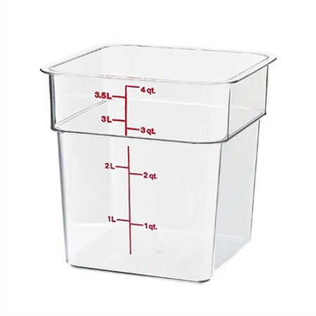 Cambro Food Storage Container 7 38 H X 7 14 W X 7 14 D 4 Qt Clear