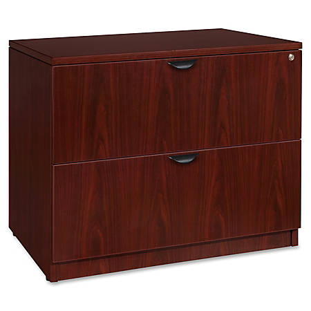 Lorell Prominence 2 0 36 W Lateral 2 Drawer File Cabinet Mahogany