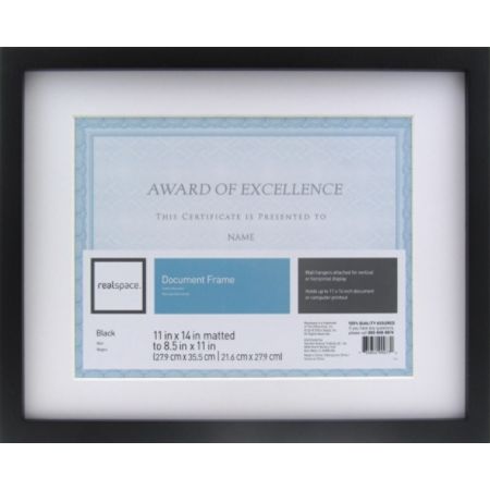 Realspace Photodocument Frame Gallery 11 X 14 Matted For 8 12 X 11