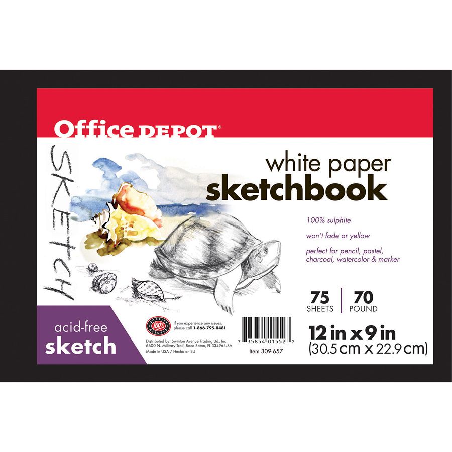 Office Depot Brand Sketchbook Hardcover 9 X 12 75 Sheets - Office Depot