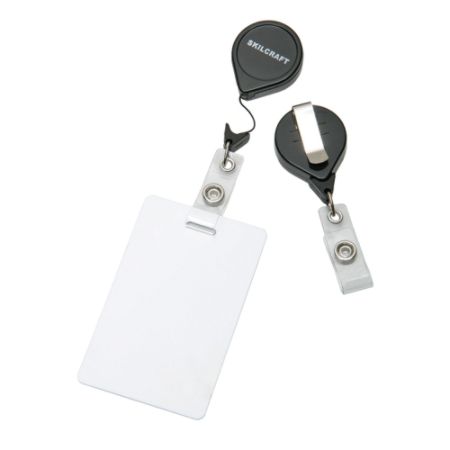 Retractable ID Badge Holder Black - Office Depot